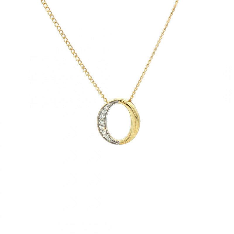0.08ct Natural Diamond Oval Pendant in 9ct Gold