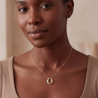 0.08ct Natural Diamond Oval Pendant in 9ct Gold