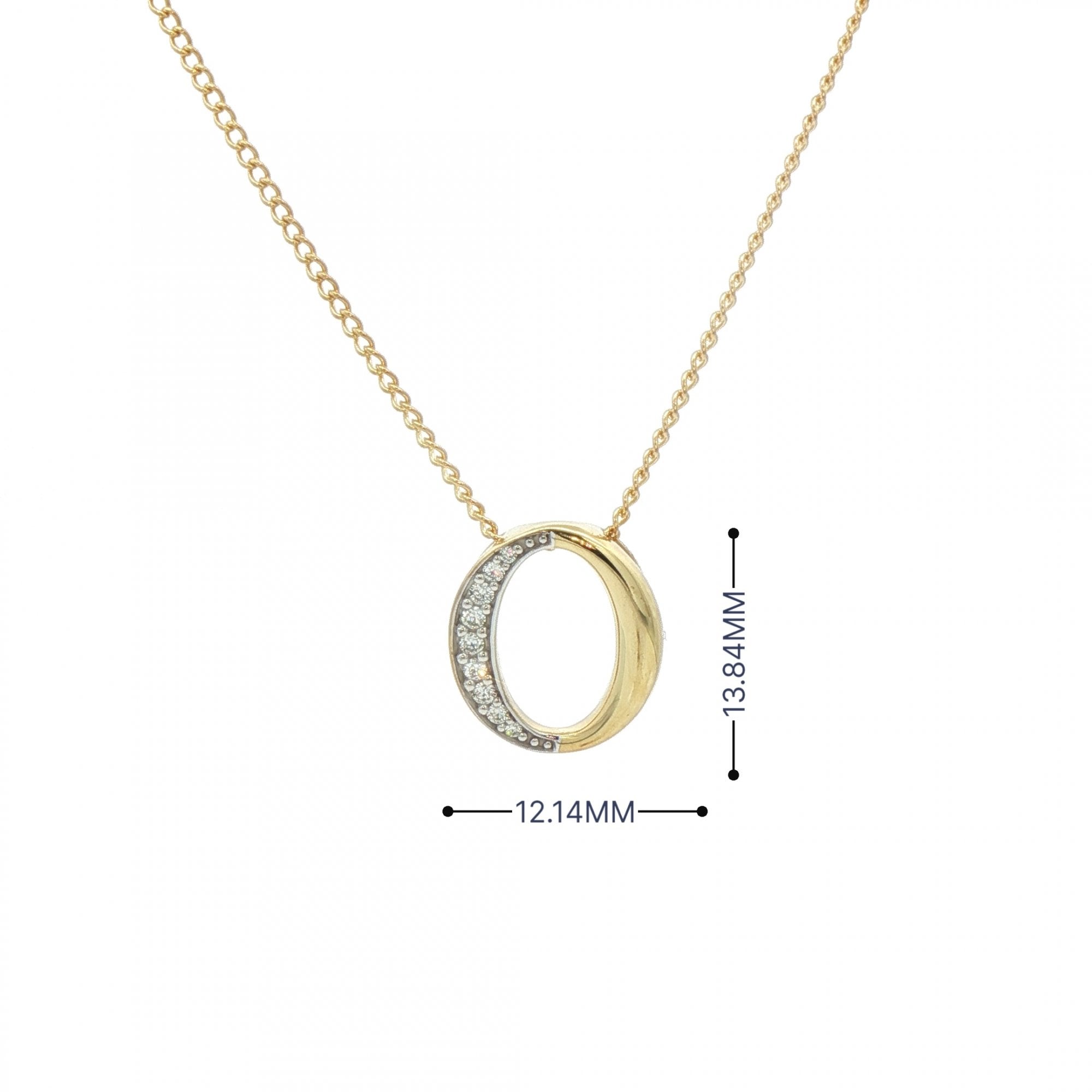 0.08ct Natural Diamond Oval Pendant in 9ct Gold