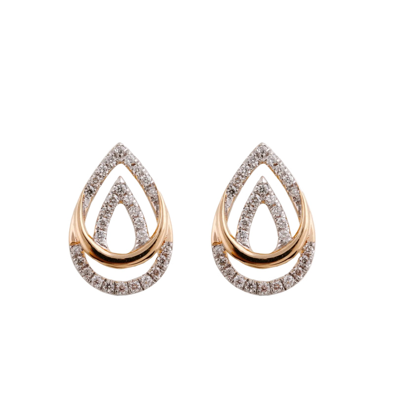 0.16ct Natural Diamond Open Double Pear Shape Studs in 9ct Yellow Gold
