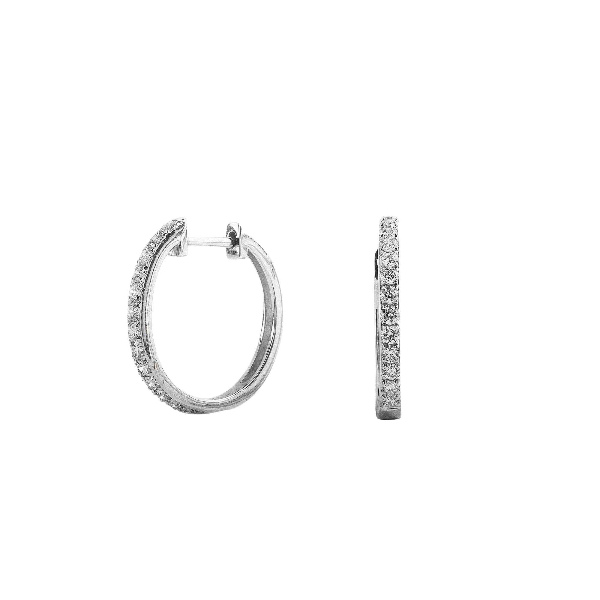 0.16ct Natural Diamond Set Hoop Earrings in 9ct White Gold