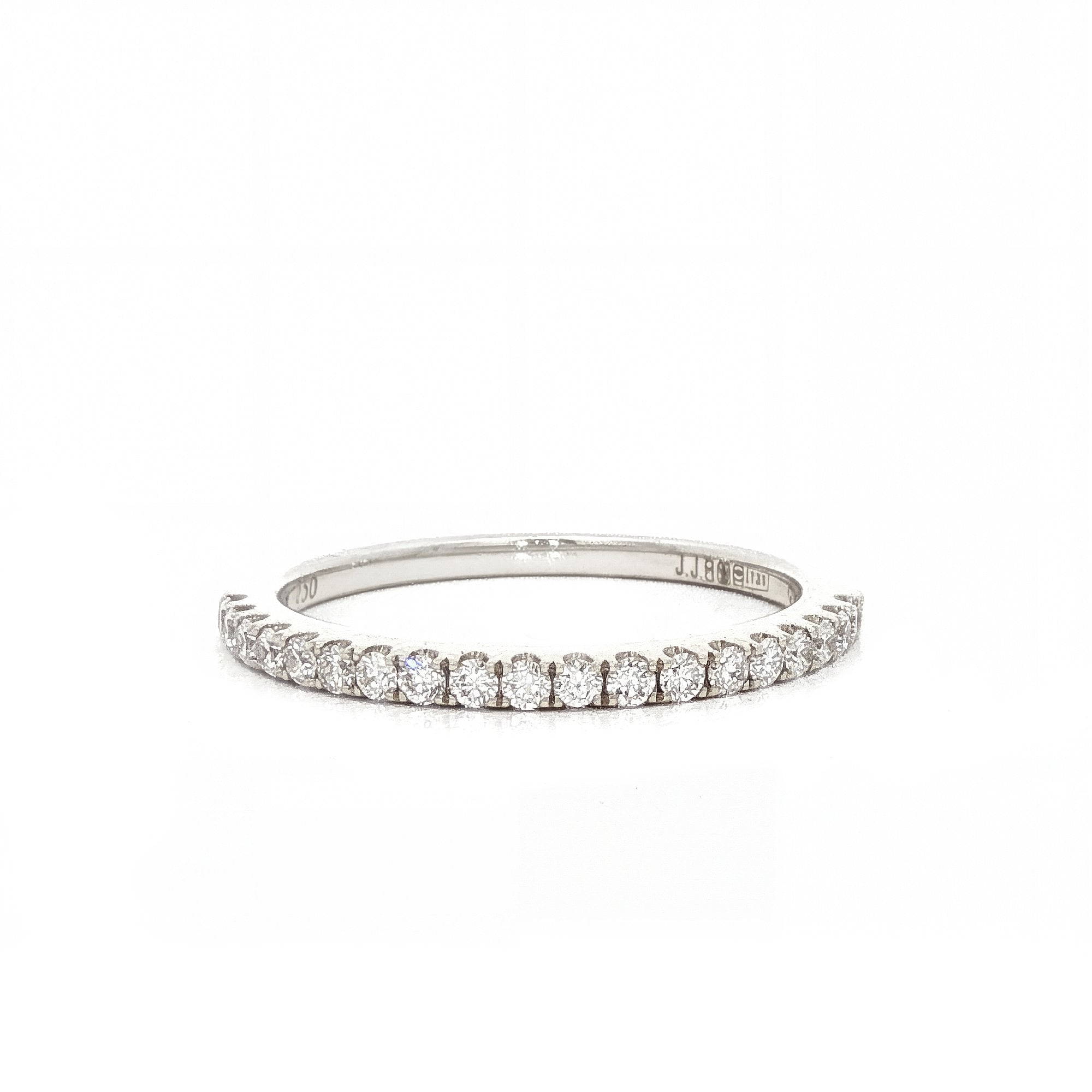 0.22ct Fvs Castelle Set Brilliant Cut Diamond Wedding Band In 18ct White Gold