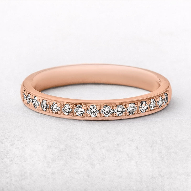 0.22ct Rose Gold Diamond Grain Set Wedding Ring
