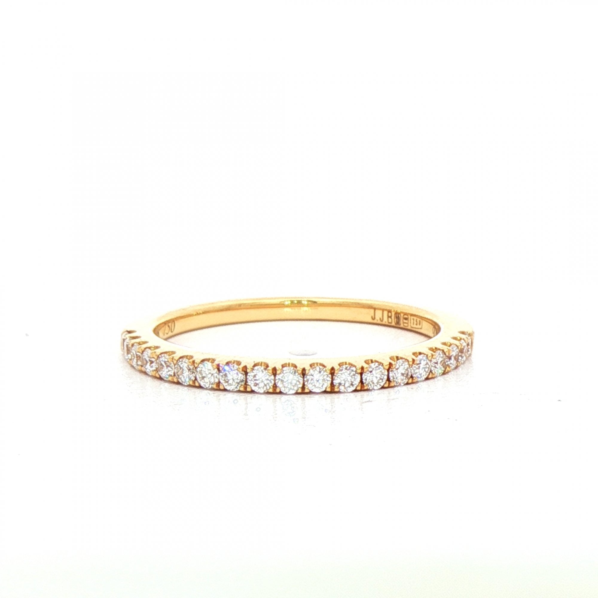 0.23ct Fvs Claw Set Natural Diamond Wedding Band In 18ct Yellow Gold