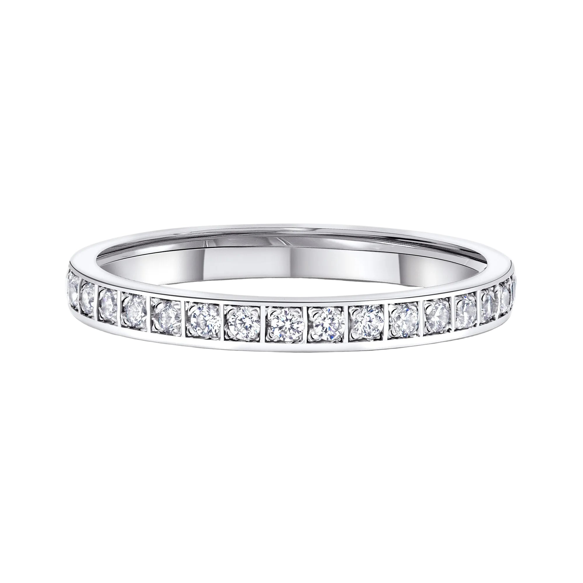 0.24ct 2.3mm Ladies 16 Stone Natural Diamond Wedding Band In 18ct White Gold