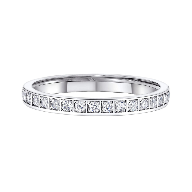 0.24ct 2.3mm Ladies 16 Stone Natural Diamond Wedding Band In 18ct White Gold