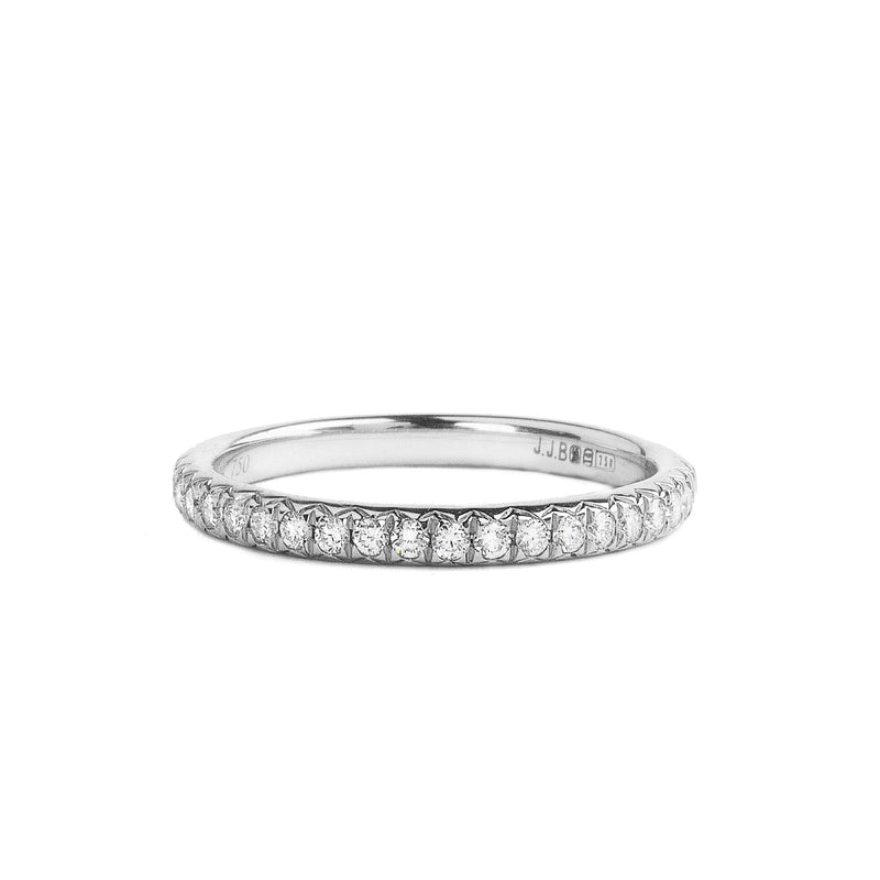 0.24ct Brilliant Cut Natural Diamond Set Wedding Band In 18ct White Gold