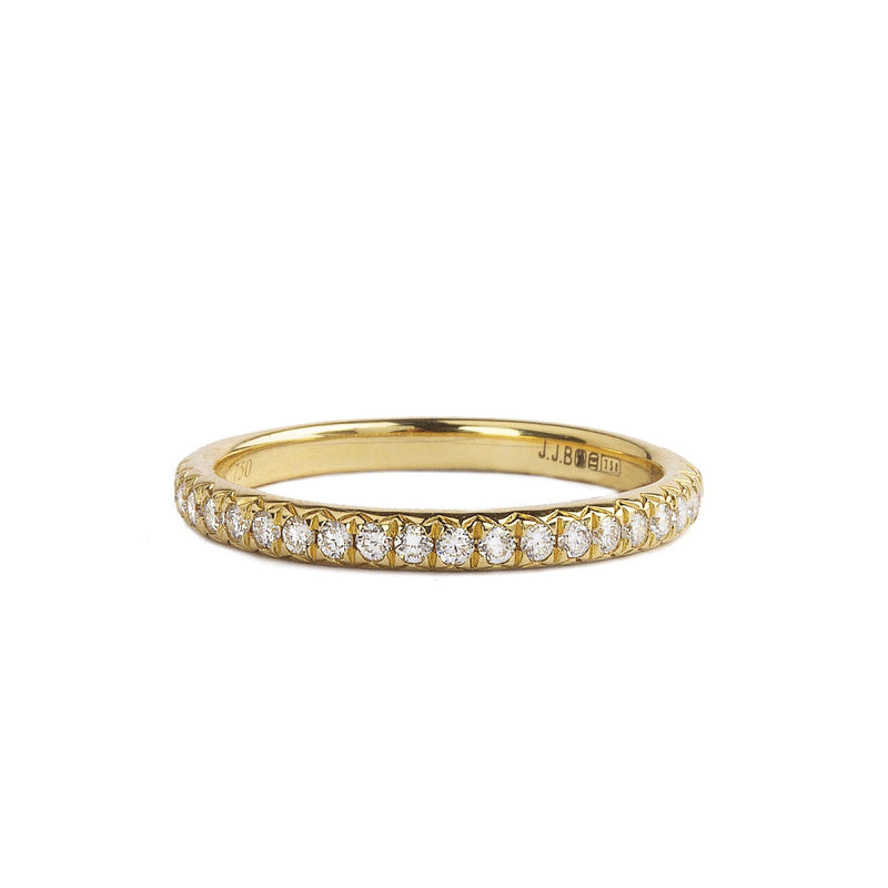 0.24ct Fvs Mill Grain Set Natural Diamond Wedding Band In 18ct Yellow Gold