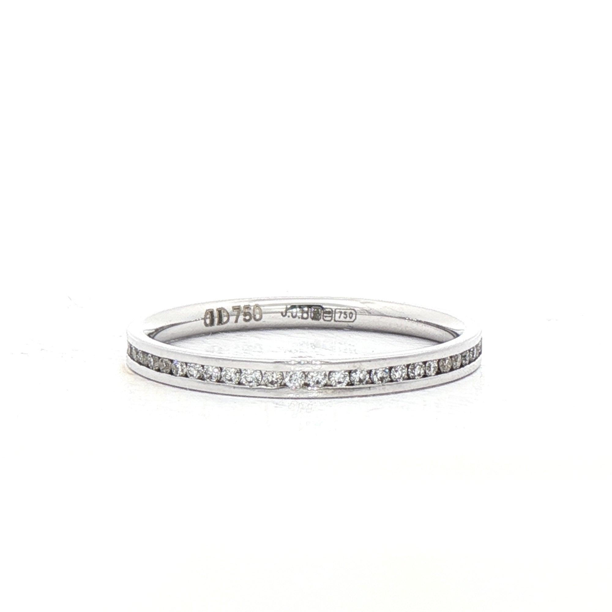 0.25ct 2mm Ladies Full Channel Set Natural Diamond In 18ct White Gold
