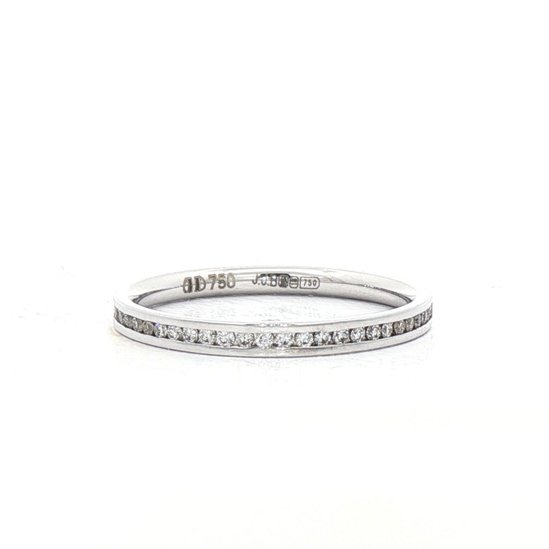 0.25ct 2mm Ladies Full Channel Set Natural Diamond In 18ct White Gold