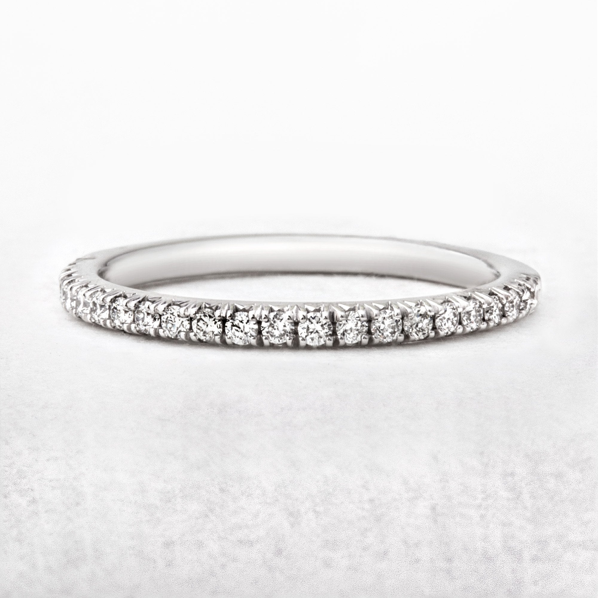 0.25ct Claw Set Natural Diamond Set Wedding Band In 18ct White Gold