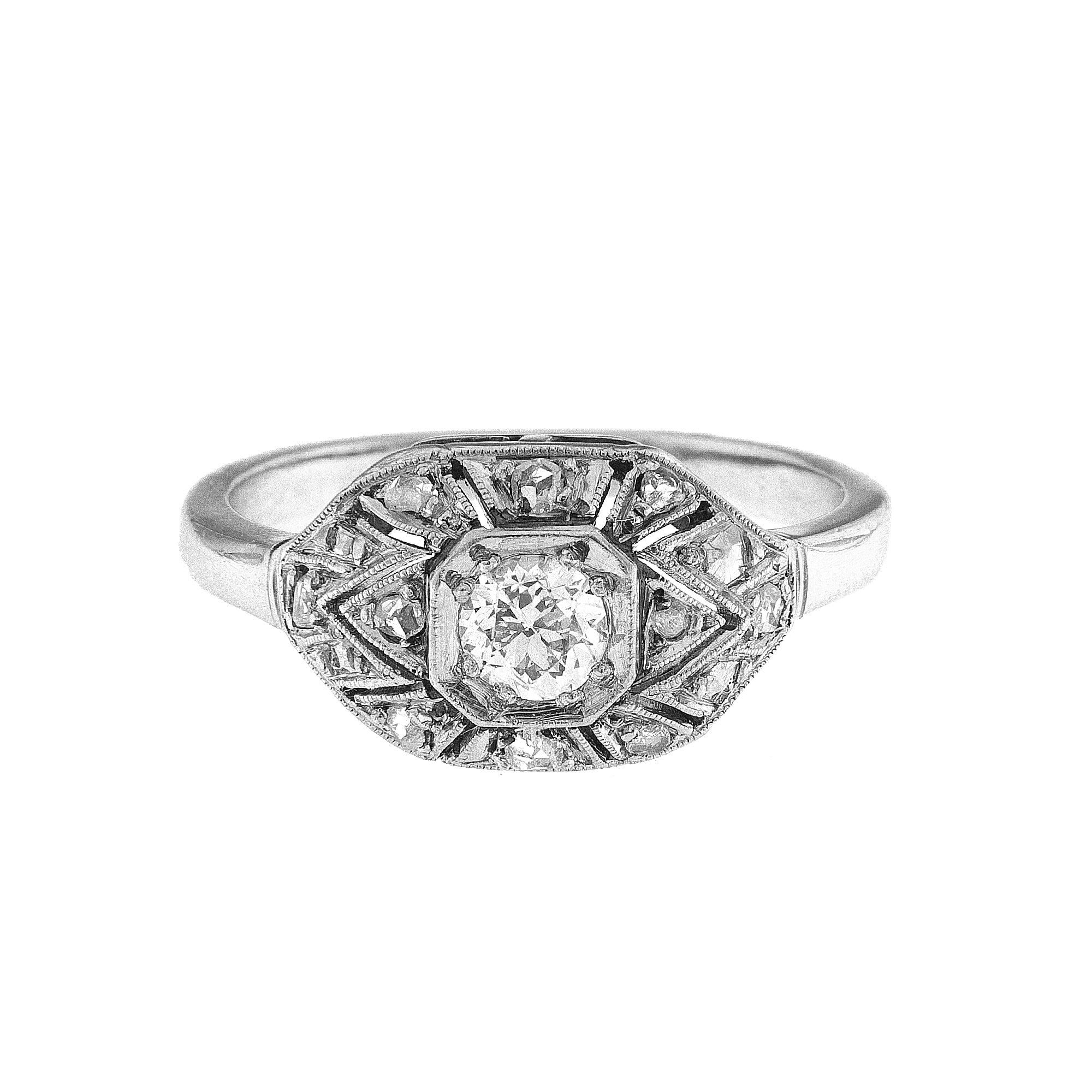 0.25ct Victorian Panel Closter Ring set in Platinum