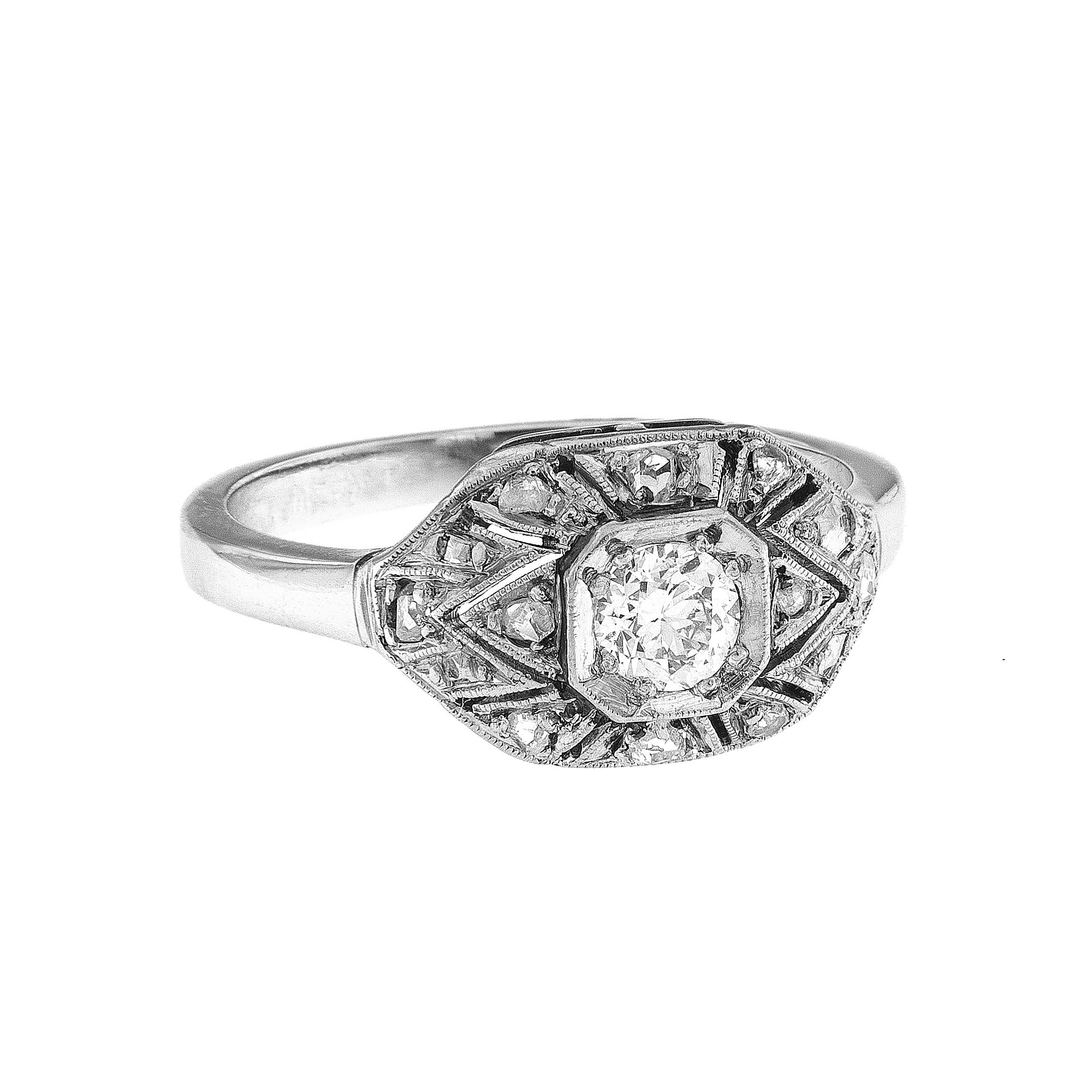 0.25ct Victorian Panel Closter Ring set in Platinum
