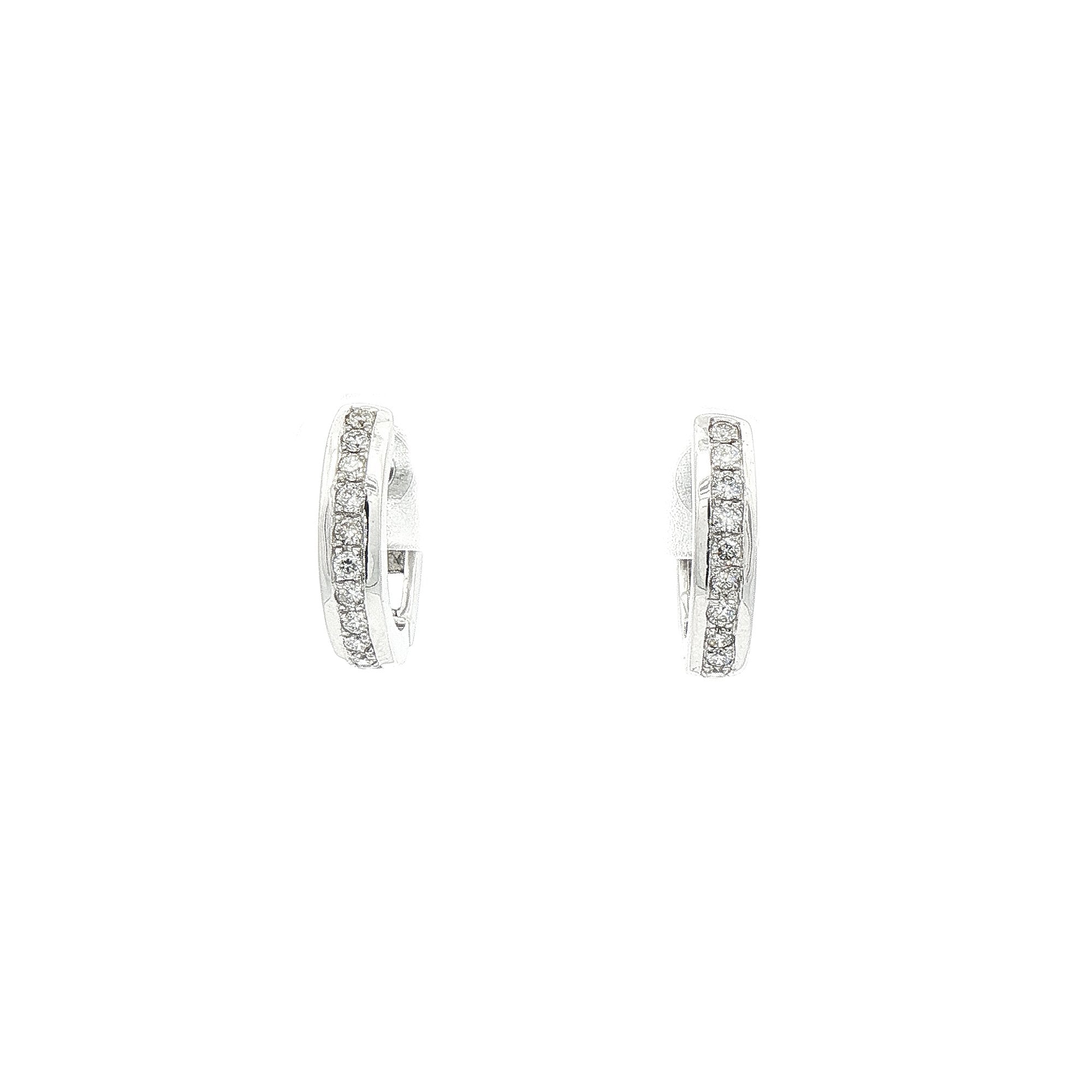 0.28ct Natural Diamond Medium Hoop Earrings in 18ct White Gold