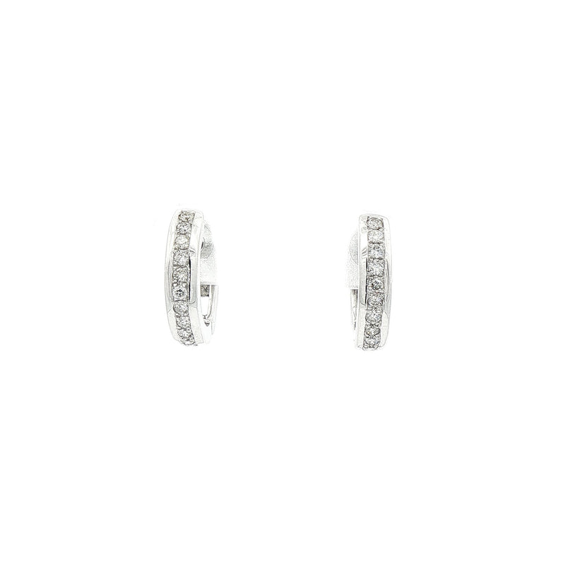0.28ct Natural Diamond Medium Hoop Earrings in 18ct White Gold