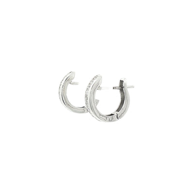 0.28ct Natural Diamond Medium Hoop Earrings in 18ct White Gold