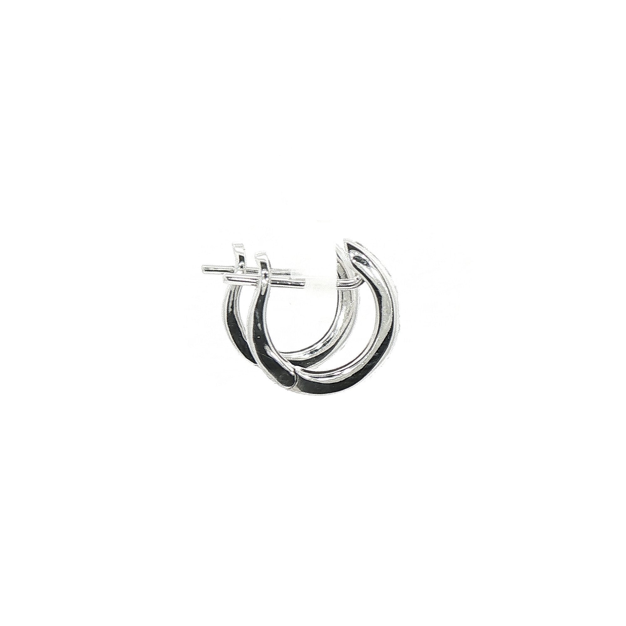 0.28ct Natural Diamond Medium Hoop Earrings in 18ct White Gold