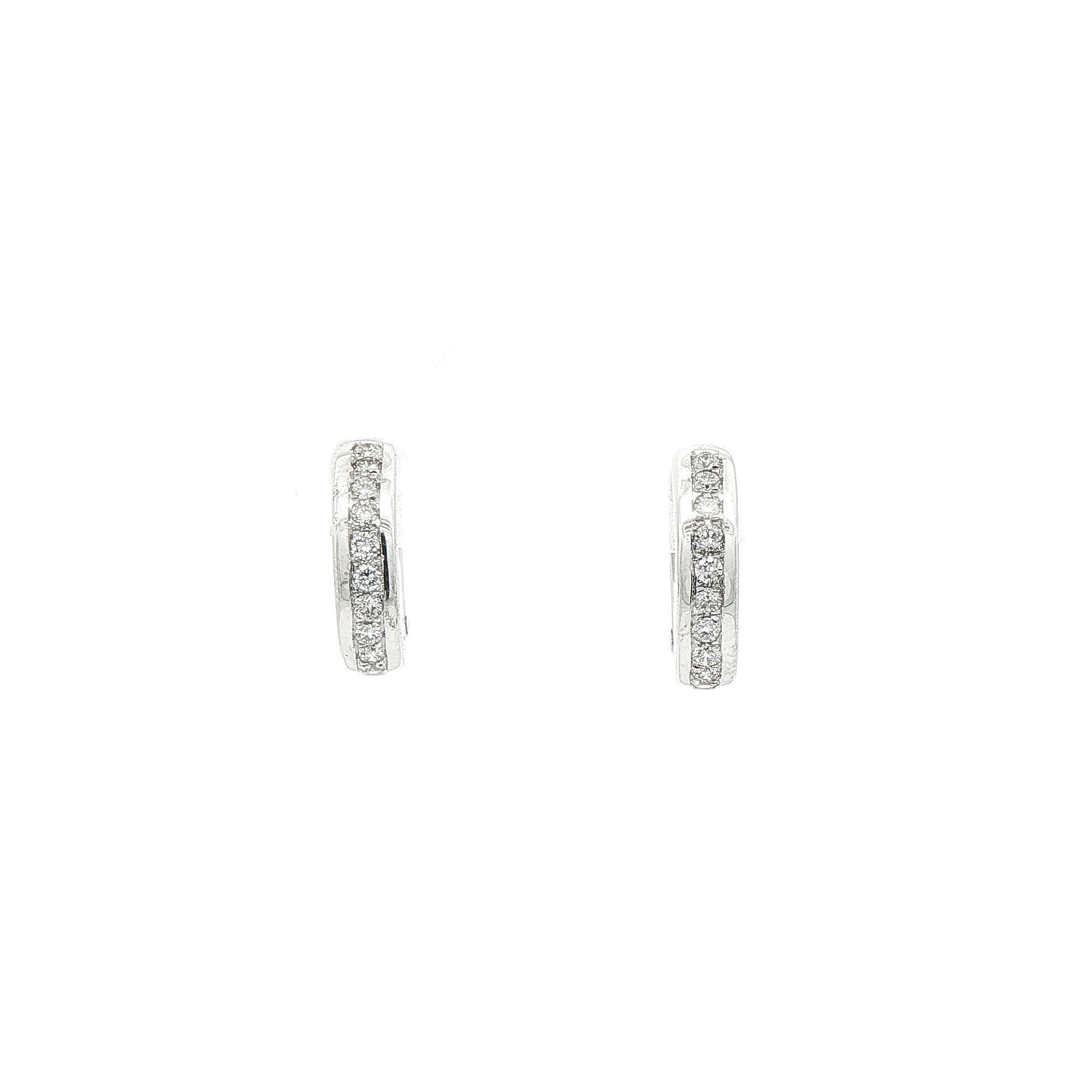 0.28ct Natural Diamond Small Hoop Earrings in 18ct White Gold