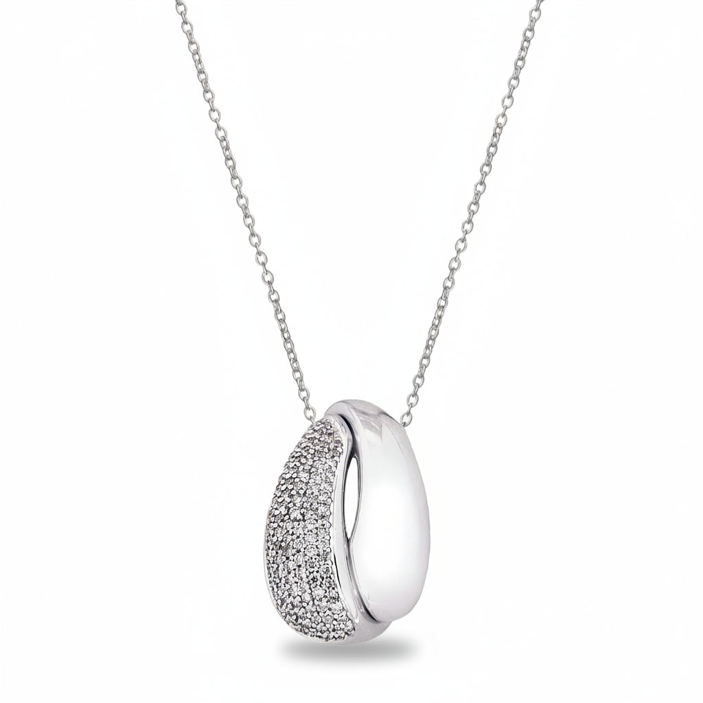 0.30ct Natural Diamond Encrusted Gold Pendant in 9ct White Gold