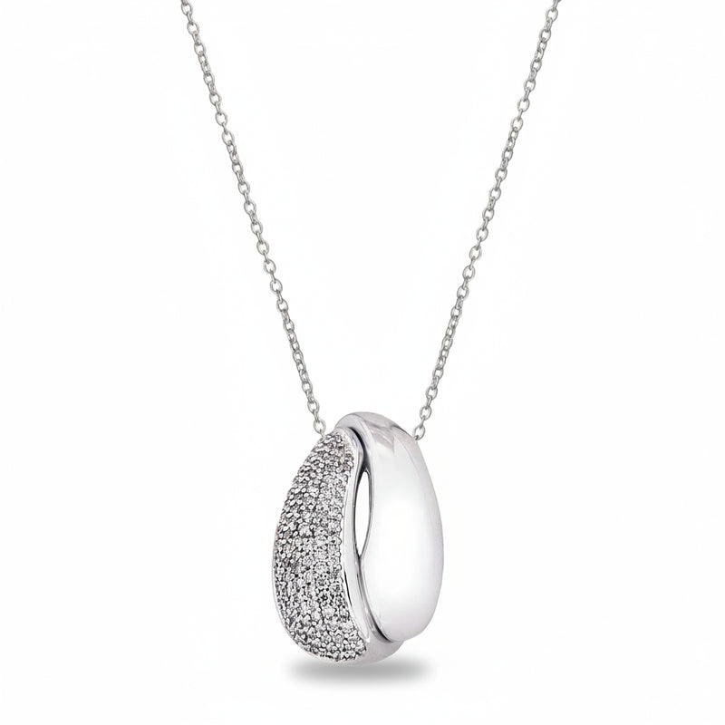 0.30ct Natural Diamond Encrusted Gold Pendant in 9ct White Gold