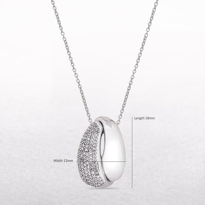 0.30ct Natural Diamond Encrusted Gold Pendant in 9ct White Gold