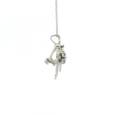 0.30ct Natural Diamond Snow Flake Pendant & Brooch Chain in 18ct White Gold