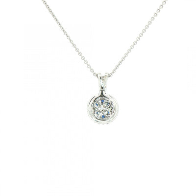 0.30ct Sapphire & 0.27ct Diamond Pendant in 18ct White Gold