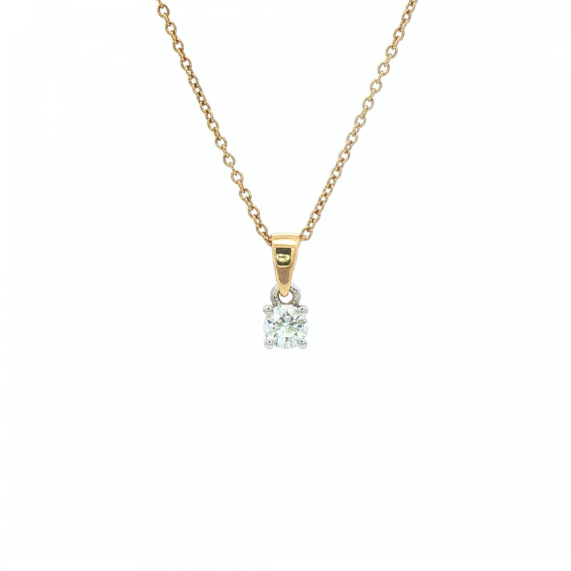 0.36ct F VS Natural Diamond Solitaire Pendant in 18ct Gold