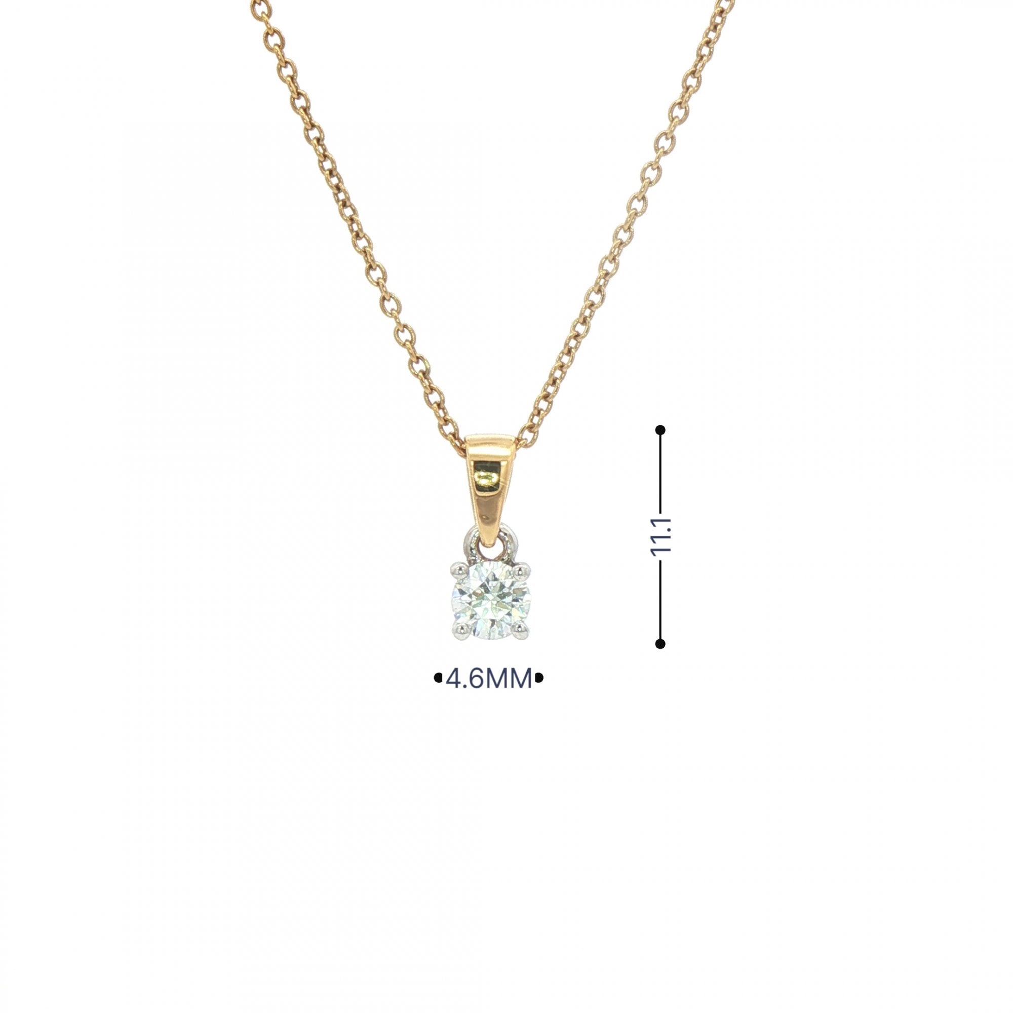 0.36ct F VS Natural Diamond Solitaire Pendant in 18ct Gold