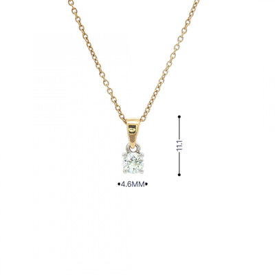 0.36ct F VS Natural Diamond Solitaire Pendant in 18ct Gold