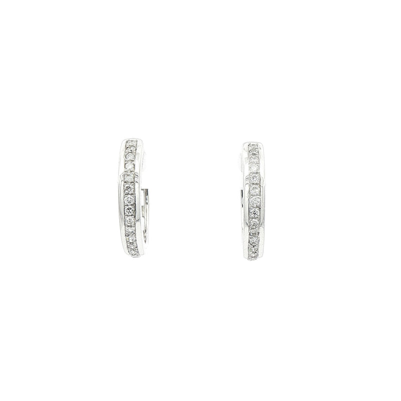 0.38ct Natural Diamond Big Hoop Earring in 18ct White Gold