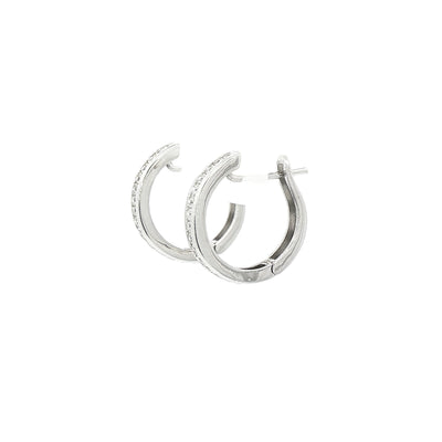 0.38ct Natural Diamond Big Hoop Earring in 18ct White Gold