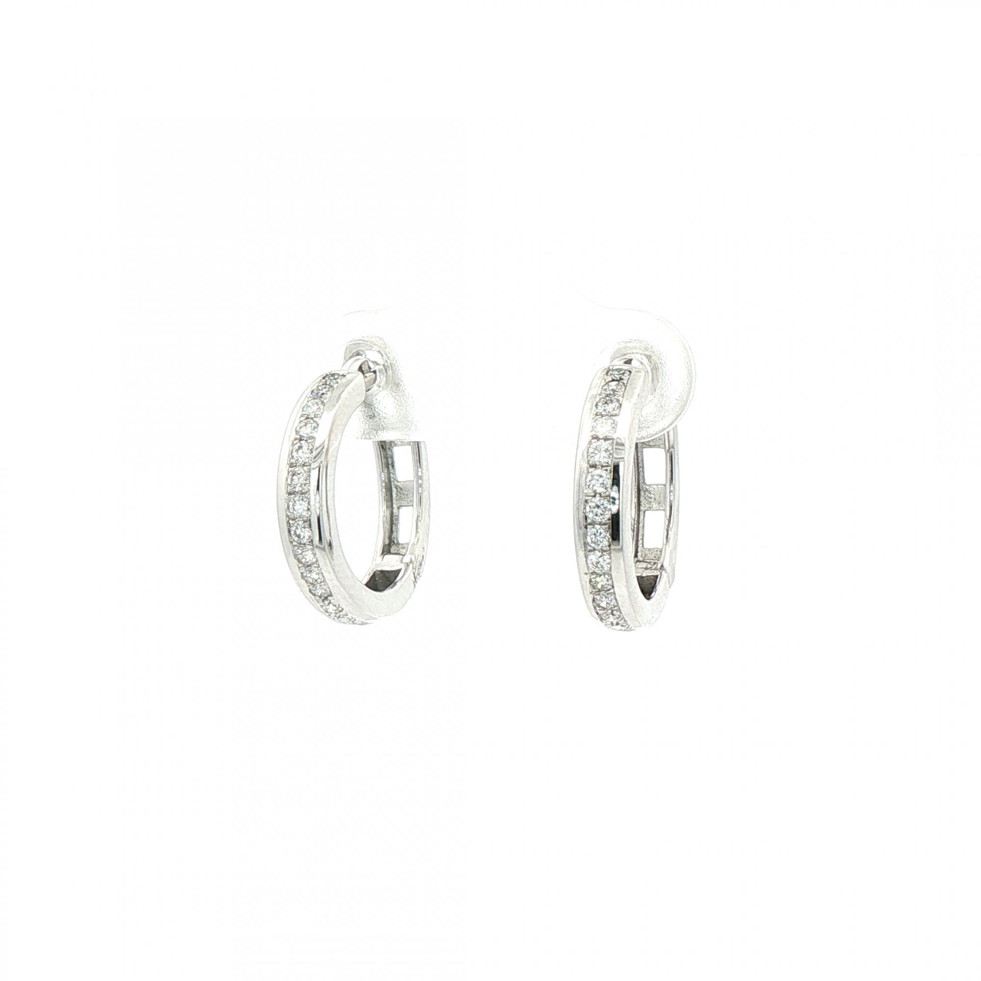 0.38ct Natural Diamond Big Hoop Earrings in 18ct White Gold