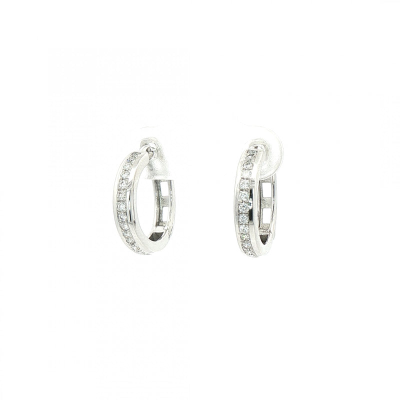 0.38ct Natural Diamond Big Hoop Earrings in 18ct White Gold