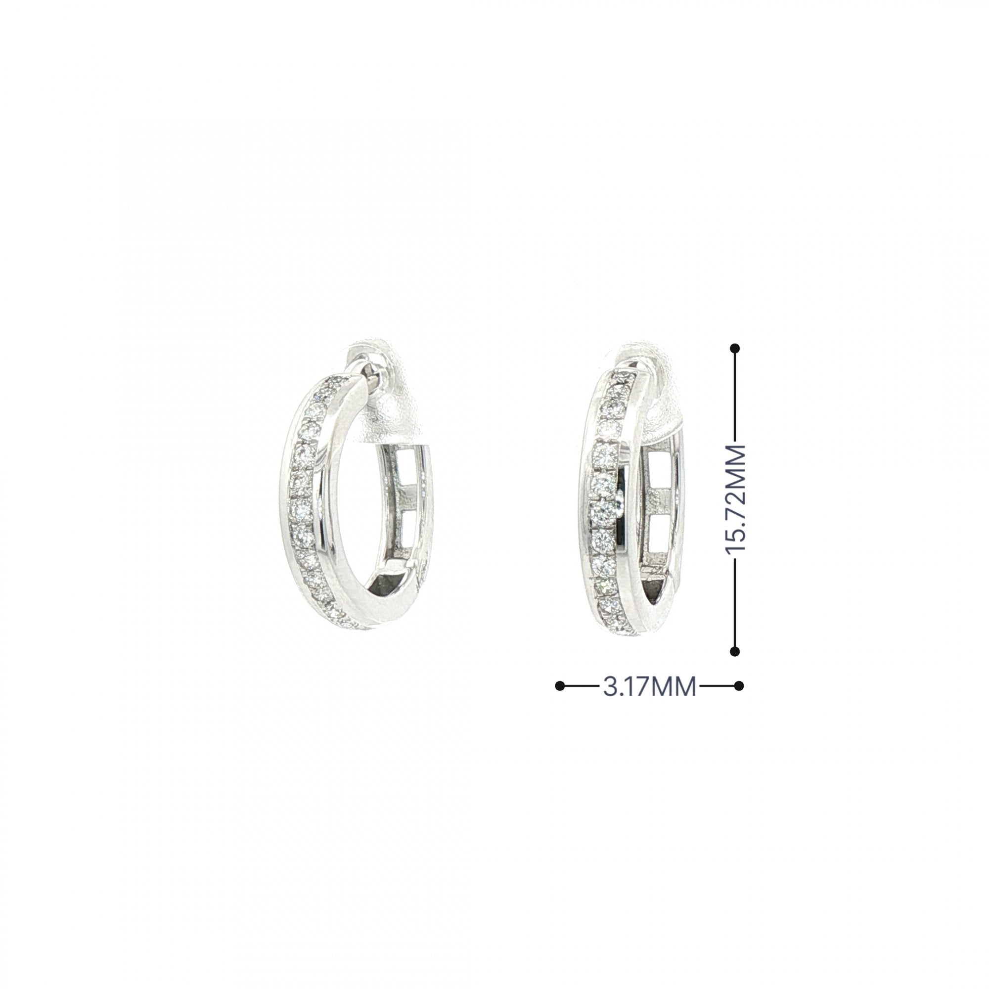 0.38ct Natural Diamond Big Hoop Earrings in 18ct White Gold