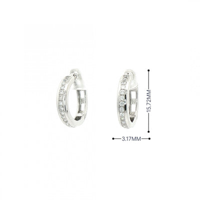 0.38ct Natural Diamond Big Hoop Earrings in 18ct White Gold