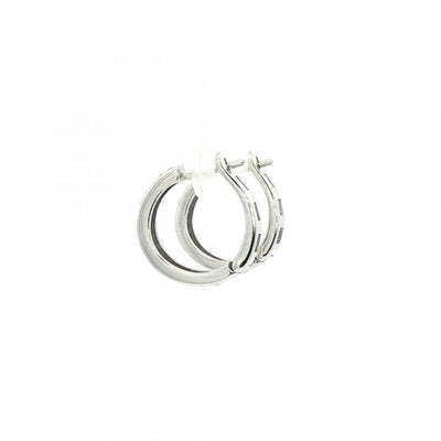 0.38ct Natural Diamond Big Hoop Earrings in 18ct White Gold