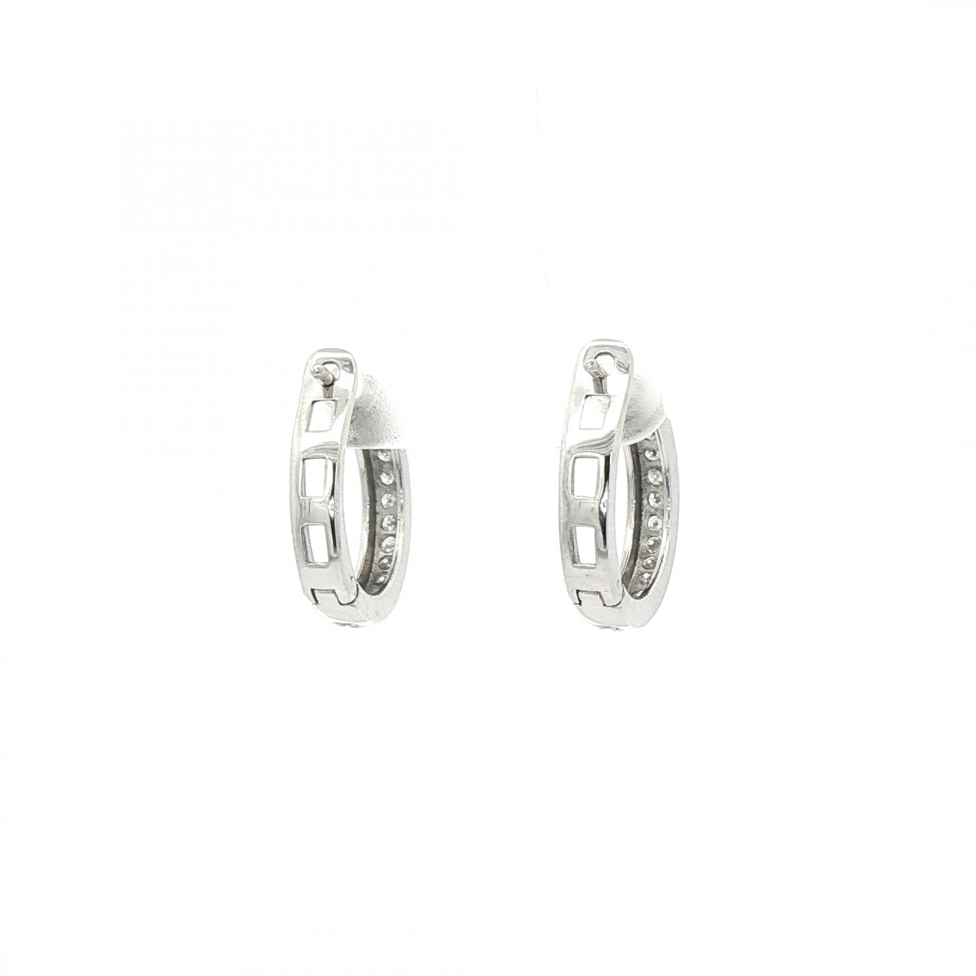 0.38ct Natural Diamond Big Hoop Earrings in 18ct White Gold