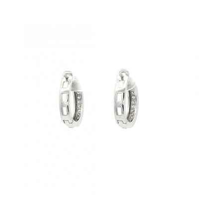 0.38ct Natural Diamond Big Hoop Earrings in 18ct White Gold
