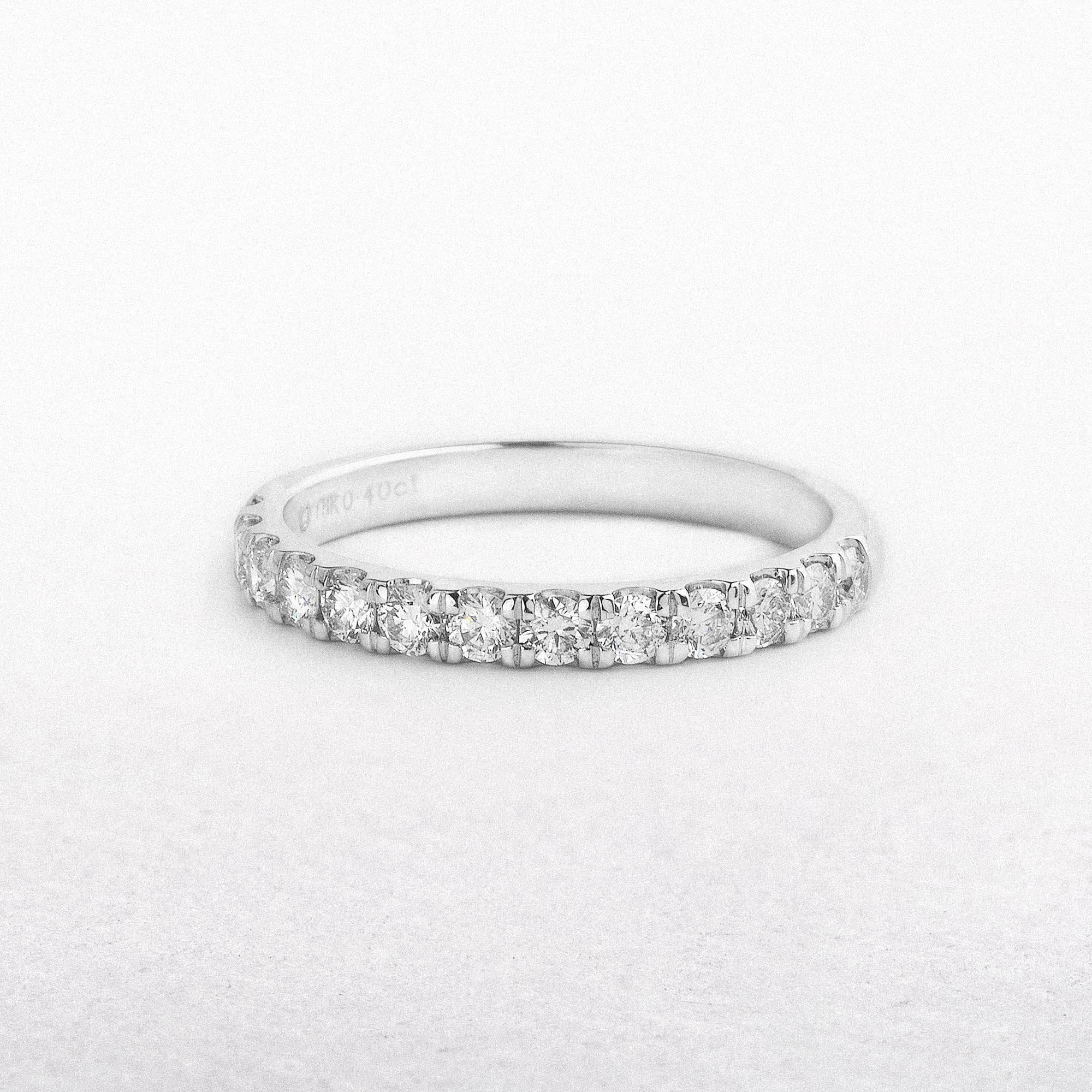 0.39ct Castelle Set Natural Diamond Wedding Band In 18ct White Gold