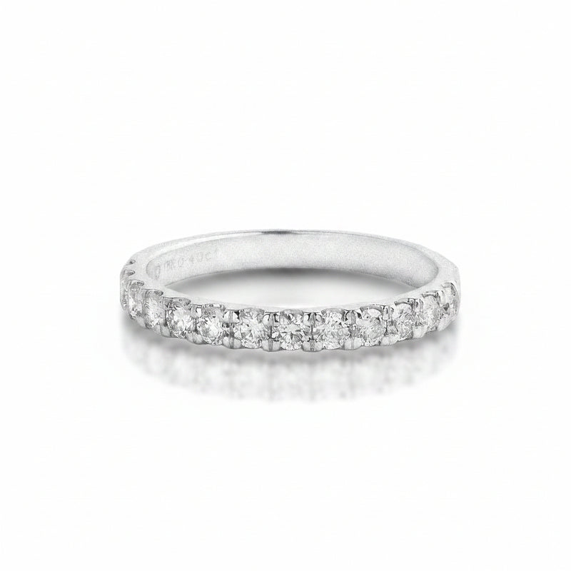 0.40ct Castelle Set Natural Diamond Wedding Band In 18ct White Gold