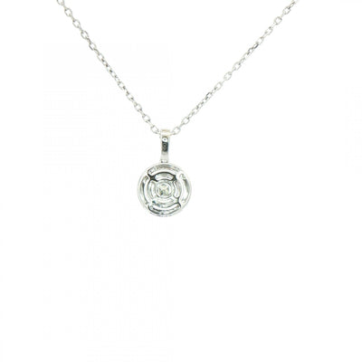 0.42ct F VS Natural Diamond Halo Multistone Pendant in 18ct White Gold