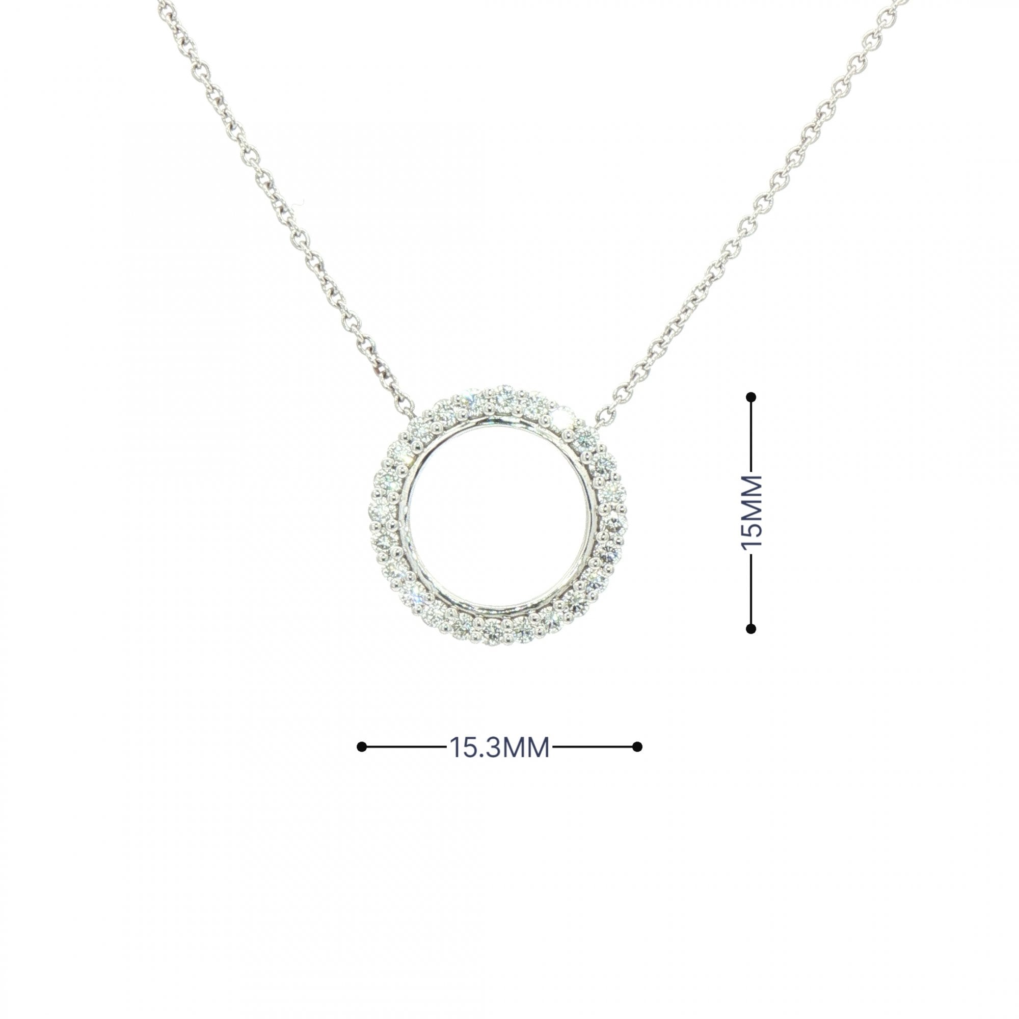 0.43ct Natural Diamond Circle Pendant in 14ct White Gold