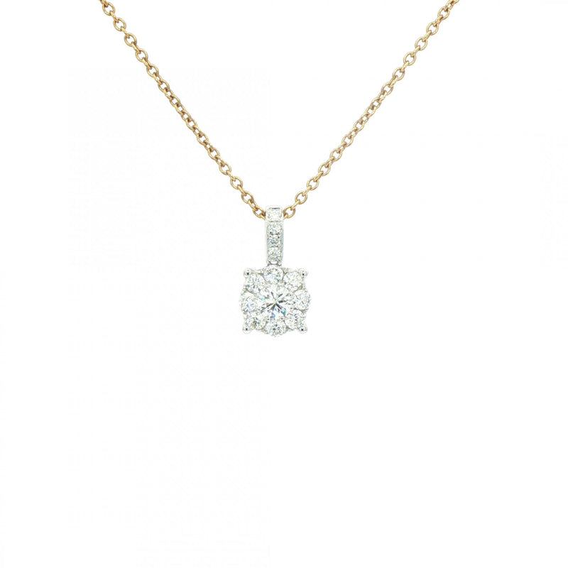 0.489ct Natural Diamond Cluster Pendant in 18ct White Gold