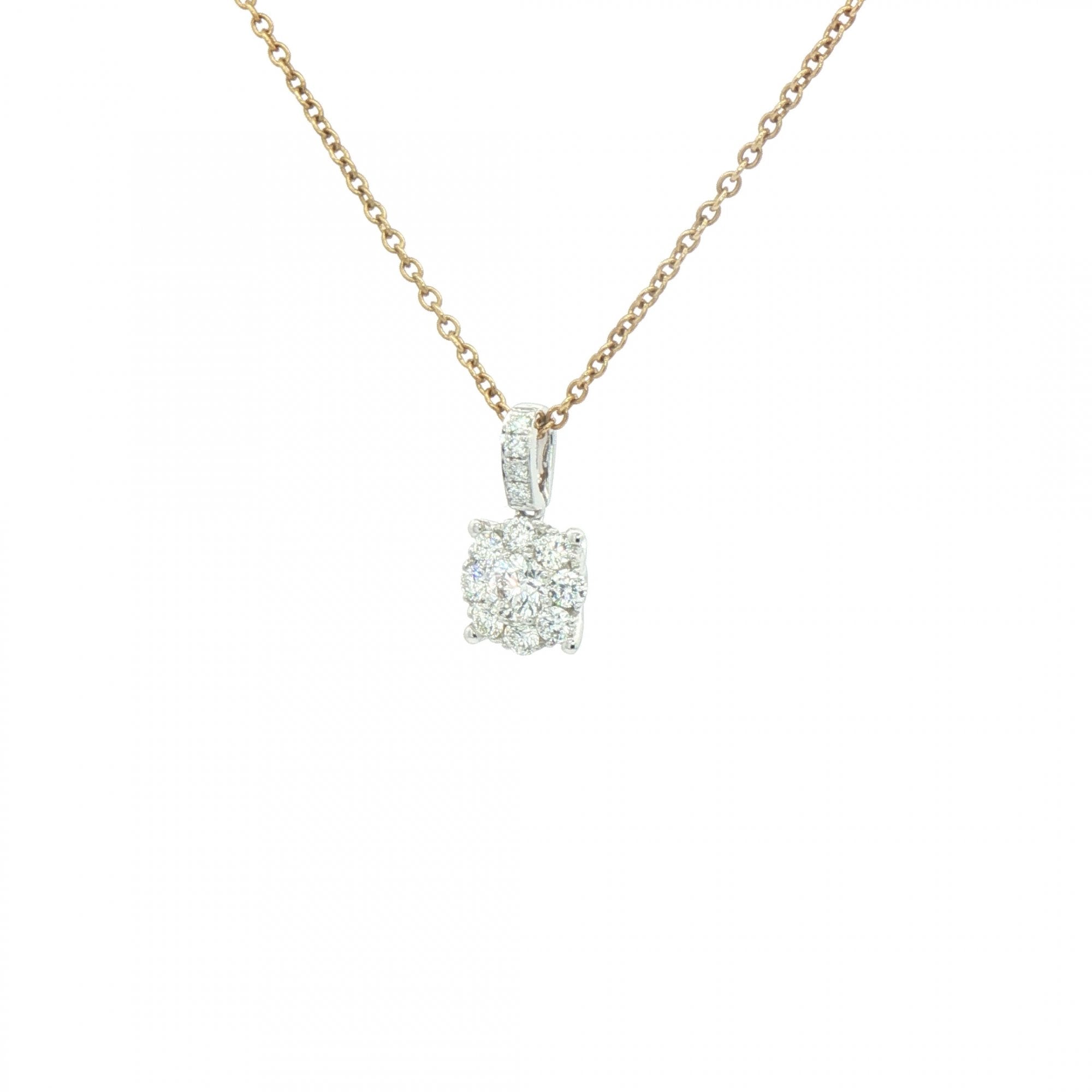 0.489ct Natural Diamond Cluster Pendant in 18ct White Gold