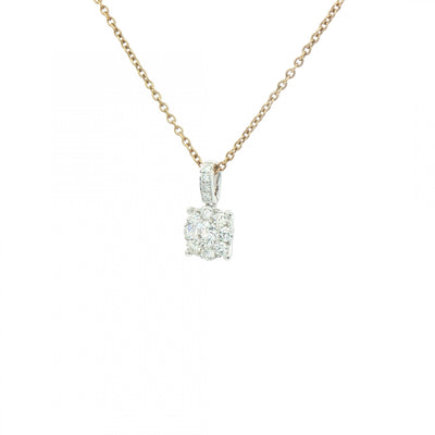 0.489ct Natural Diamond Cluster Pendant in 18ct White Gold