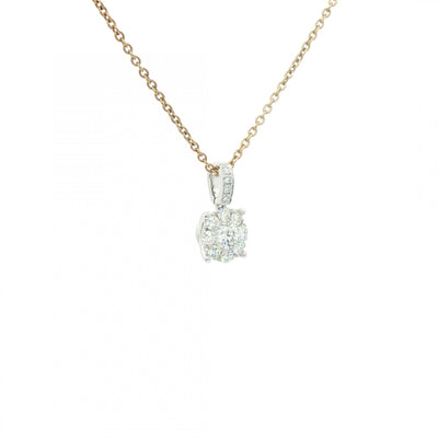 0.489ct Natural Diamond Cluster Pendant in 18ct White Gold