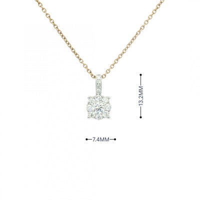 0.489ct Natural Diamond Cluster Pendant in 18ct White Gold