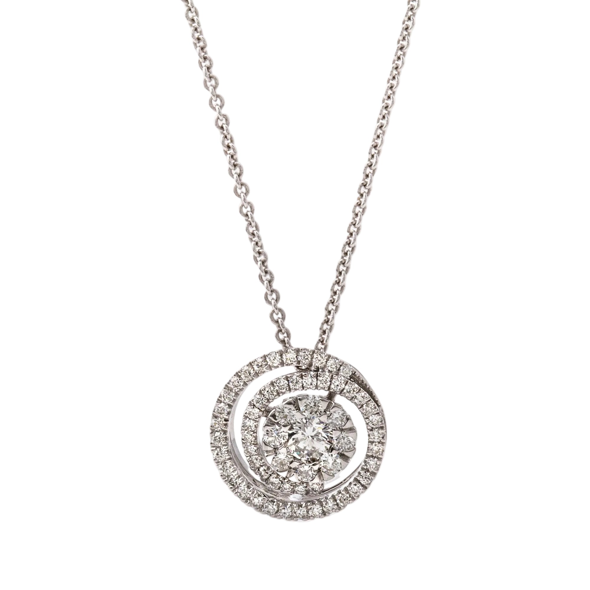 0.48ct Natural Diamond Spiral Shaped Pendant in 18ct White Gold