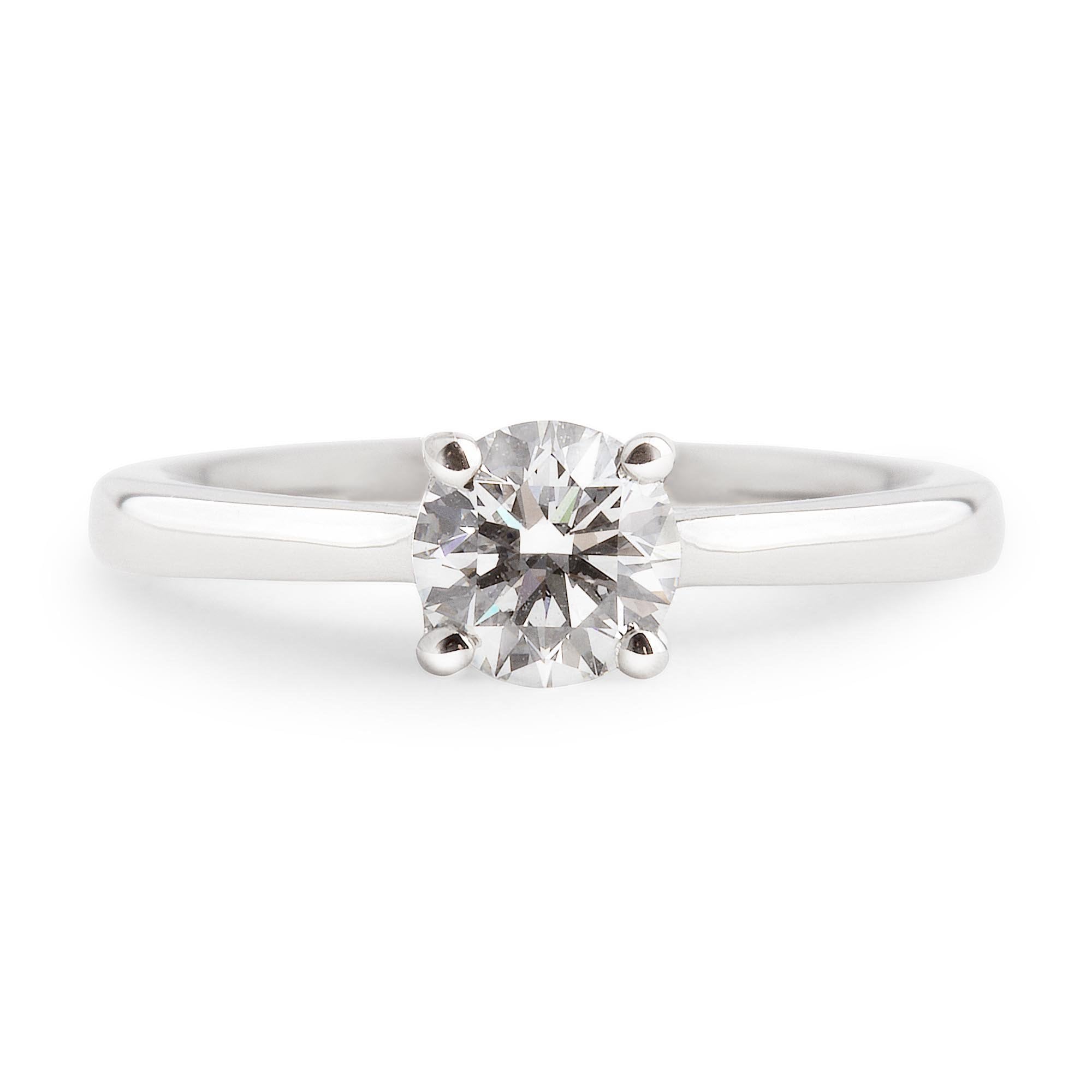 0.50ct D vs2 GIA Certified Natural Round Diamond Solitaire Engagement Ring Set In 18ct White Gold